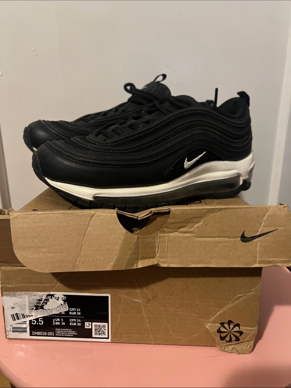 Nike Kids Black/White Air Max 97 Style Sneakers
